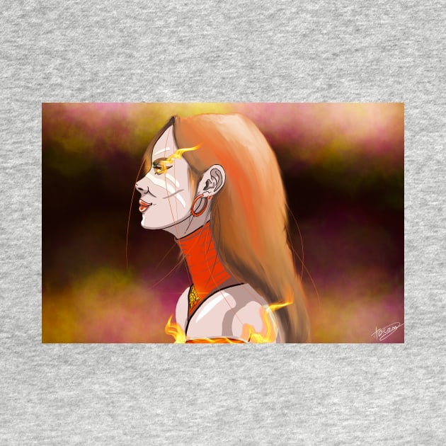 Lina fan art dota 2 hero by arttaram